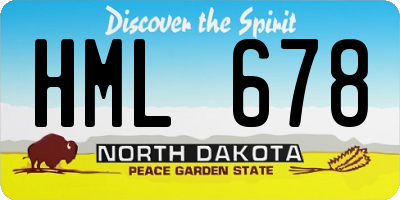 ND license plate HML678