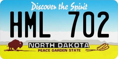 ND license plate HML702