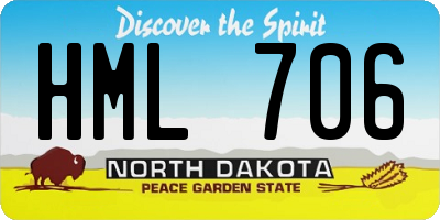 ND license plate HML706