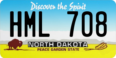 ND license plate HML708