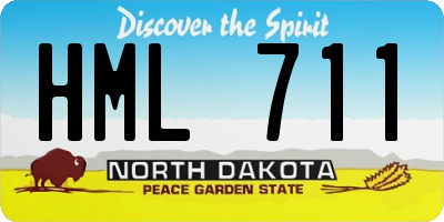 ND license plate HML711