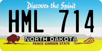 ND license plate HML714