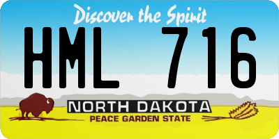 ND license plate HML716