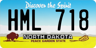 ND license plate HML718
