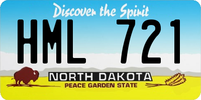 ND license plate HML721
