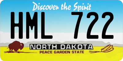 ND license plate HML722