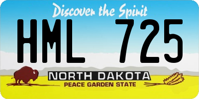 ND license plate HML725