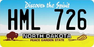 ND license plate HML726
