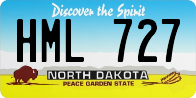 ND license plate HML727