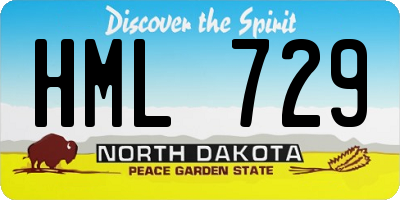 ND license plate HML729