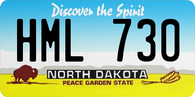 ND license plate HML730