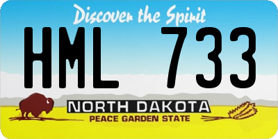 ND license plate HML733