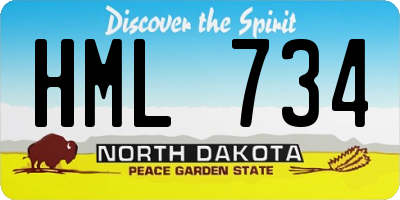 ND license plate HML734