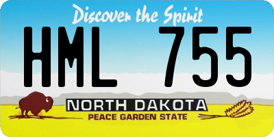 ND license plate HML755