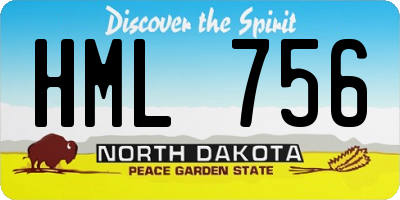 ND license plate HML756