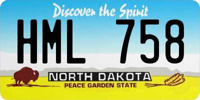 ND license plate HML758