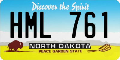 ND license plate HML761