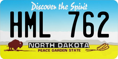 ND license plate HML762