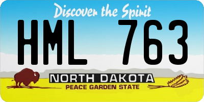 ND license plate HML763