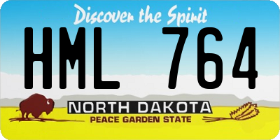ND license plate HML764