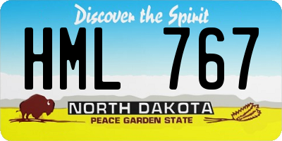 ND license plate HML767