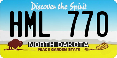 ND license plate HML770