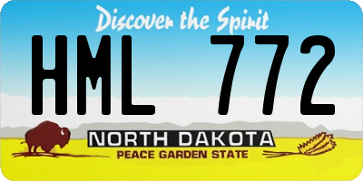 ND license plate HML772