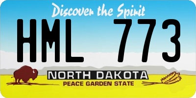 ND license plate HML773