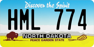 ND license plate HML774