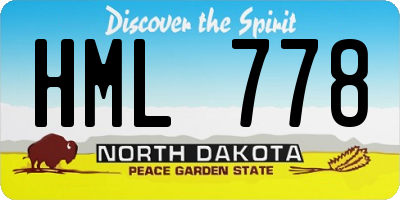 ND license plate HML778