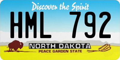 ND license plate HML792