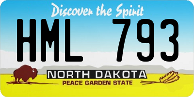 ND license plate HML793