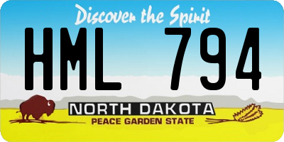 ND license plate HML794