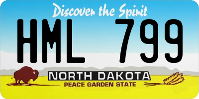 ND license plate HML799