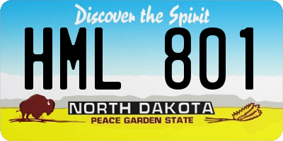 ND license plate HML801