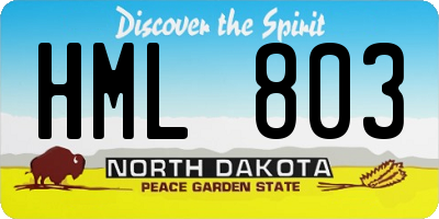 ND license plate HML803