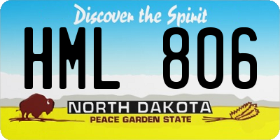 ND license plate HML806