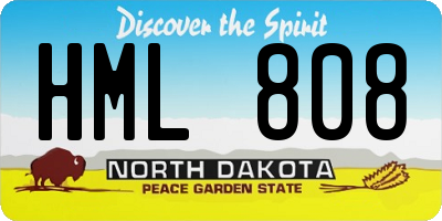 ND license plate HML808