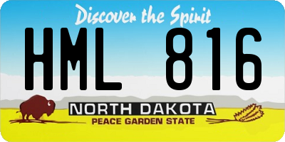 ND license plate HML816