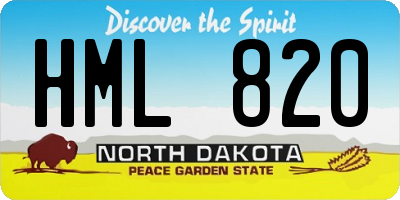 ND license plate HML820