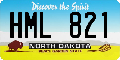 ND license plate HML821