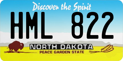ND license plate HML822
