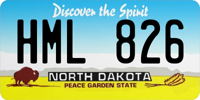 ND license plate HML826