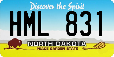 ND license plate HML831