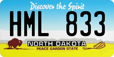 ND license plate HML833