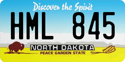 ND license plate HML845