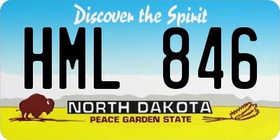 ND license plate HML846