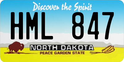 ND license plate HML847