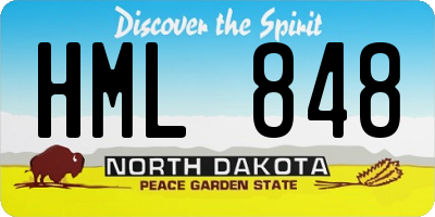 ND license plate HML848