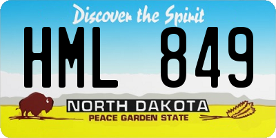 ND license plate HML849